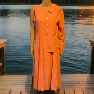 Vintage 90s VICTORIA HOLLEY Silk Sleeveless Sheath Dress w/ Jacket Sz 8P Career